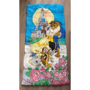 Disney Beauty & The Beast Sleeping Bag Kids Bedding Blue & Yellow 100% Polyester